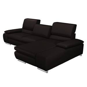 Ecksofa Masca II Echtleder Echtleder - Mokka - Longchair davorstehend rechts - Schlaffunktion