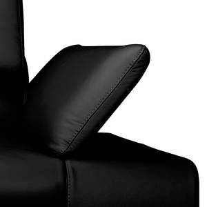 Canapé d'angle Masca Imitation cuir noir Méridienne à gauche (vue de face)