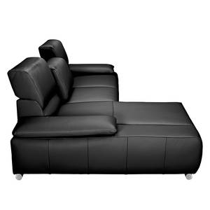 Ecksofa Masca Kunstleder Schwarz - Longchair davorstehend links Faro_2.5AT/Bett-Longchair_li_Campos 7006 schwarz