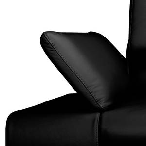 Canapé d'angle Masca Imitation cuir noir Méridienne à droite (vue de face)