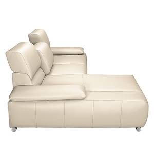 Ecksofa Masca Kunstleder Taupe - Longchair davorstehend links - mit Schlaffunktion