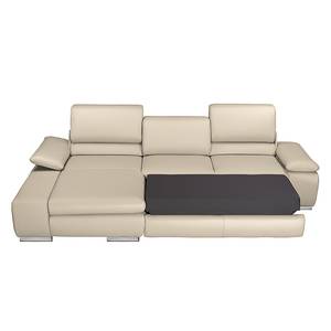 Ecksofa Masca Kunstleder Taupe - Longchair davorstehend links - ohne Schlaffunktion