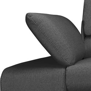 Ecksofa Masca II Strukturstoff Anthrazit - Longchair davorstehend links - Keine Funktion