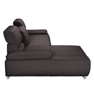 Ecksofa Masca II Strukturstoff Strukturstoff - Braun - Longchair davorstehend links - Schlaffunktion