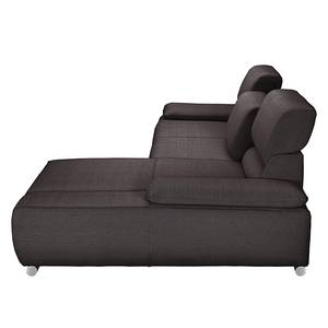 Ecksofa Masca II Strukturstoff Strukturstoff - Braun - Longchair davorstehend rechts - Schlaffunktion