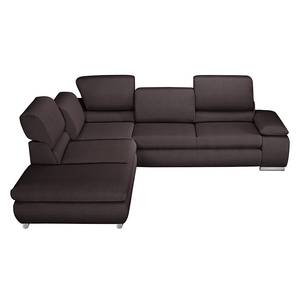 Ecksofa Masca I Strukturstoff Braun - Longchair davorstehend rechts - Keine Funktion