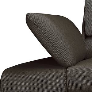 Ecksofa Masca II Strukturstoff Grau / Braun - Longchair davorstehend rechts - Schlaffunktion