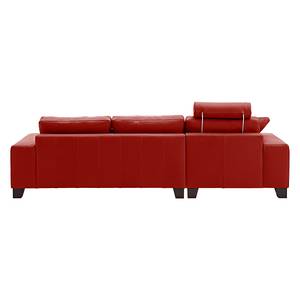 Canapé d'angle Matador Cuir véritable - Sans appui-tête - Méridienne à gauche (vue de face) - Rouge - Sans coussin