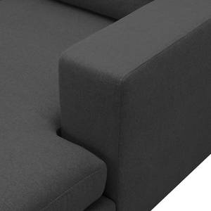 Ecksofa Maupas Webstoff Basalt - Longchair davorstehend rechts