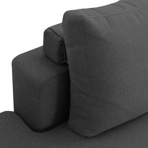 Ecksofa Maupas Webstoff Basalt - Longchair davorstehend rechts