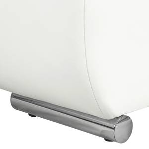 Hoekbank Mawson I (met slaapfunctie) kunstleer/structuurstof - longchair aan beide zijden monteerbaar - Wit/grijs