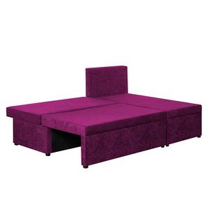 Ecksofa Max (mit Schlaffunktion / beidseitig montierbar) Microfaser - Aubergine