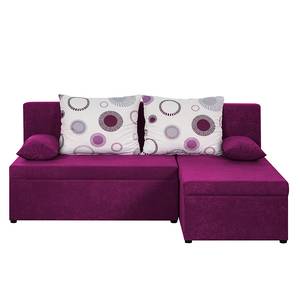 Ecksofa Max (mit Schlaffunktion / beidseitig montierbar) Microfaser - Aubergine