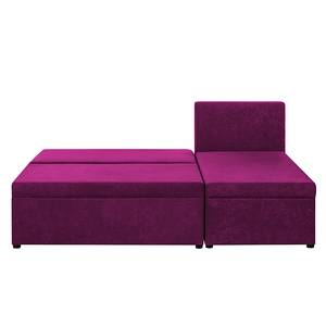 Ecksofa Max (mit Schlaffunktion / beidseitig montierbar) Microfaser - Aubergine