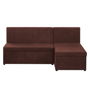 Ecksofa Max (mit Schlaffunktion / beidseitig montierbar) Microfaser - Braun