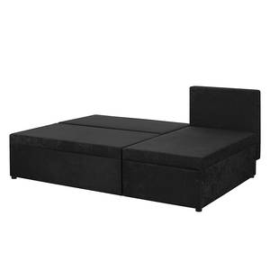 Ecksofa Max (mit Schlaffunktion / beidseitig montierbar) Microfaser - Schwarz / Gelb