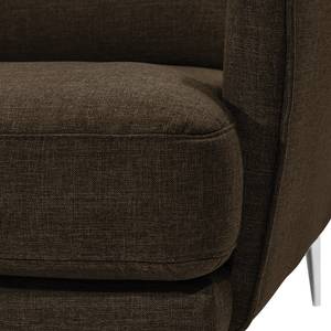 Ecksofa Maylis Webstoff Braun - Textil - 252 x 86 x 164 cm