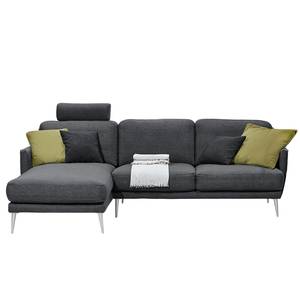 Ecksofa Maylis Webstoff Grau - Textil - 252 x 86 x 164 cm