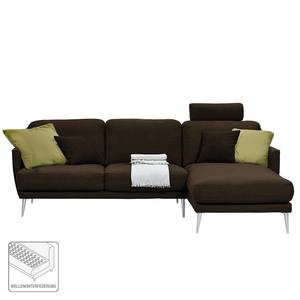 Ecksofa Maylis Webstoff Braun - Textil - 252 x 86 x 164 cm