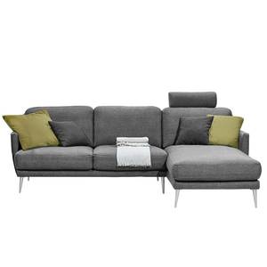 Ecksofa Maylis Webstoff Grau - Textil - 252 x 86 x 164 cm