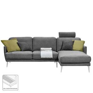 Ecksofa Maylis Webstoff Grau - Textil - 252 x 86 x 164 cm