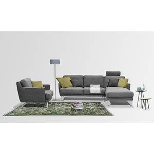 Ecksofa Maylis Webstoff Grau - Textil - 252 x 86 x 164 cm