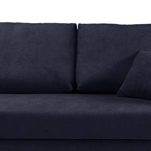 Ecksofa Melstone Webstoff mit Schlaffunktion - Dunkelblau - Longchair davorstehend links