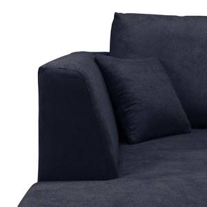 Hoekbank Melstone geweven stof Donkerblauw - Longchair vooraanzicht links