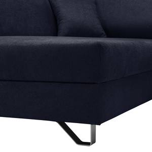 Hoekbank Melstone geweven stof Donkerblauw - Longchair vooraanzicht links