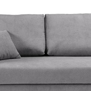 Ecksofa Melstone Webstoff mit Schlaffunktion - Granit - Longchair davorstehend rechts