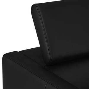 Ecksofa Menfi II Echtleder Echtleder - Schwarz - Longchair davorstehend links