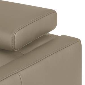 Ecksofa Menfi II Echtleder Echtleder - Taupe - Longchair davorstehend links