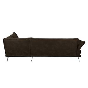 Ecksofa Milan Microfaser - Espresso - Ottomane davorstehend rechts