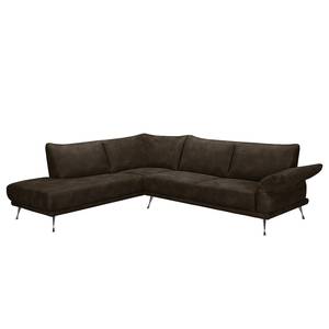 Ecksofa Milan Microfaser - Espresso - Ottomane davorstehend links