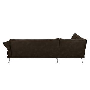 Ecksofa Milan Microfaser - Espresso - Ottomane davorstehend links