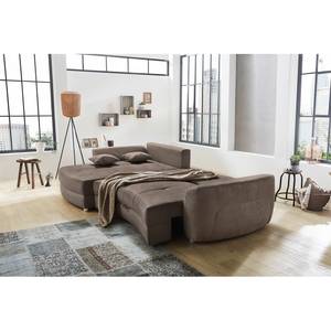 Ecksofa Milligan (mit Schlaffunktion) Microfaser - Taupe - Longchair davorstehend links