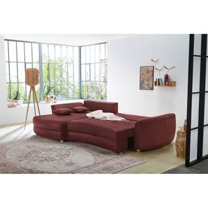 Ecksofa Milligan (mit Schlaffunktion) Microfaser - Weinrot - Longchair davorstehend links