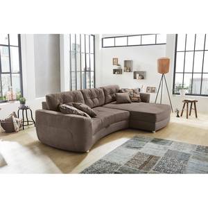 Ecksofa Milligan (mit Schlaffunktion) Microfaser - Taupe - Longchair davorstehend rechts