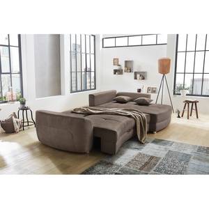 Ecksofa Milligan (mit Schlaffunktion) Microfaser - Taupe - Longchair davorstehend rechts