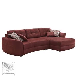 Ecksofa Milligan (mit Schlaffunktion) Microfaser - Weinrot - Longchair davorstehend rechts