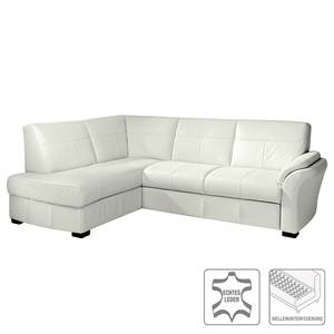 Ecksofa Milo II Echtleder Silber - Longchair davorstehend links - Keine Funktion