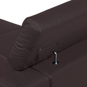 Ecksofa Mirtillo Echtleder Dunkelbraun - Longchair davorstehend rechts