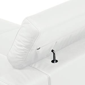 Ecksofa Mirtillo Echtleder Weiß - Longchair davorstehend links