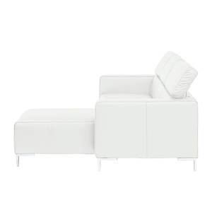 Ecksofa Mirtillo Echtleder Weiß - Longchair davorstehend rechts