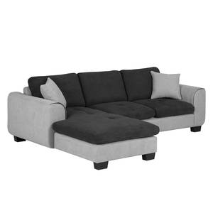 Ecksofa Moi Webstoff Grau / Anthrazit Webstoff - Grau / Anthrazit - Longchair davorstehend links