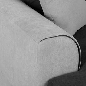 Hoekbank Moi geweven stof - grijs/antracietkleurig - Longchair vooraanzicht links
