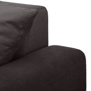 Ecksofa Mundi Webstoff - Dunkelbraun - Longchair davorstehend links