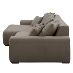 Ecksofa Mundi Webstoff - Sandgrau - Longchair davorstehend links