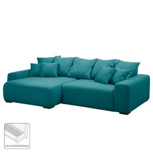 Canapé d'angle Mundi Tissu - Turquoise - Méridienne courte à gauche (vue de face)