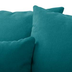 Canapé d'angle Mundi geweven stof - Turquoise - Longchair vooraanzicht rechts
